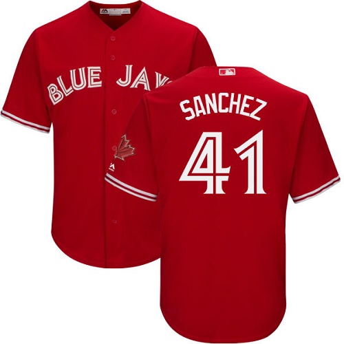 Blue Jays #41 Aaron Sanchez Red Cool Base Canada Day Stitched Youth MLB Jersey